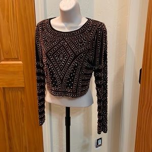 EXSCAPE Beaded Top NWT, Size 4